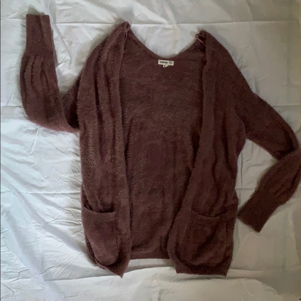 Mauve/ Purple Fuzzy Cardigan